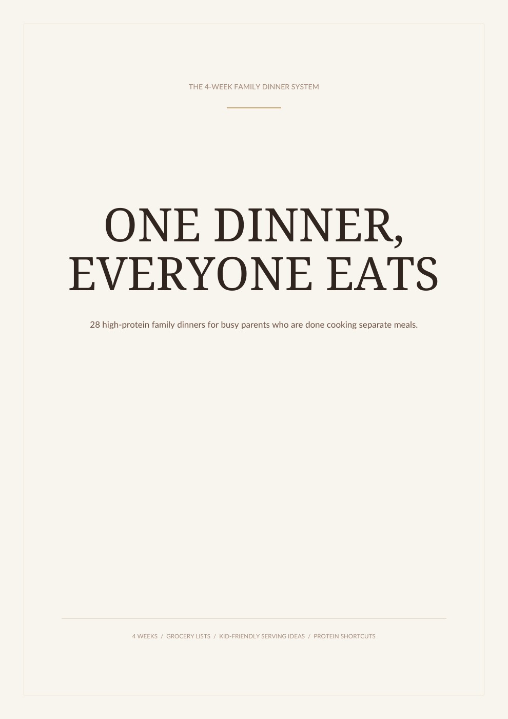 The actual cover of One Dinner, Everyone Eats